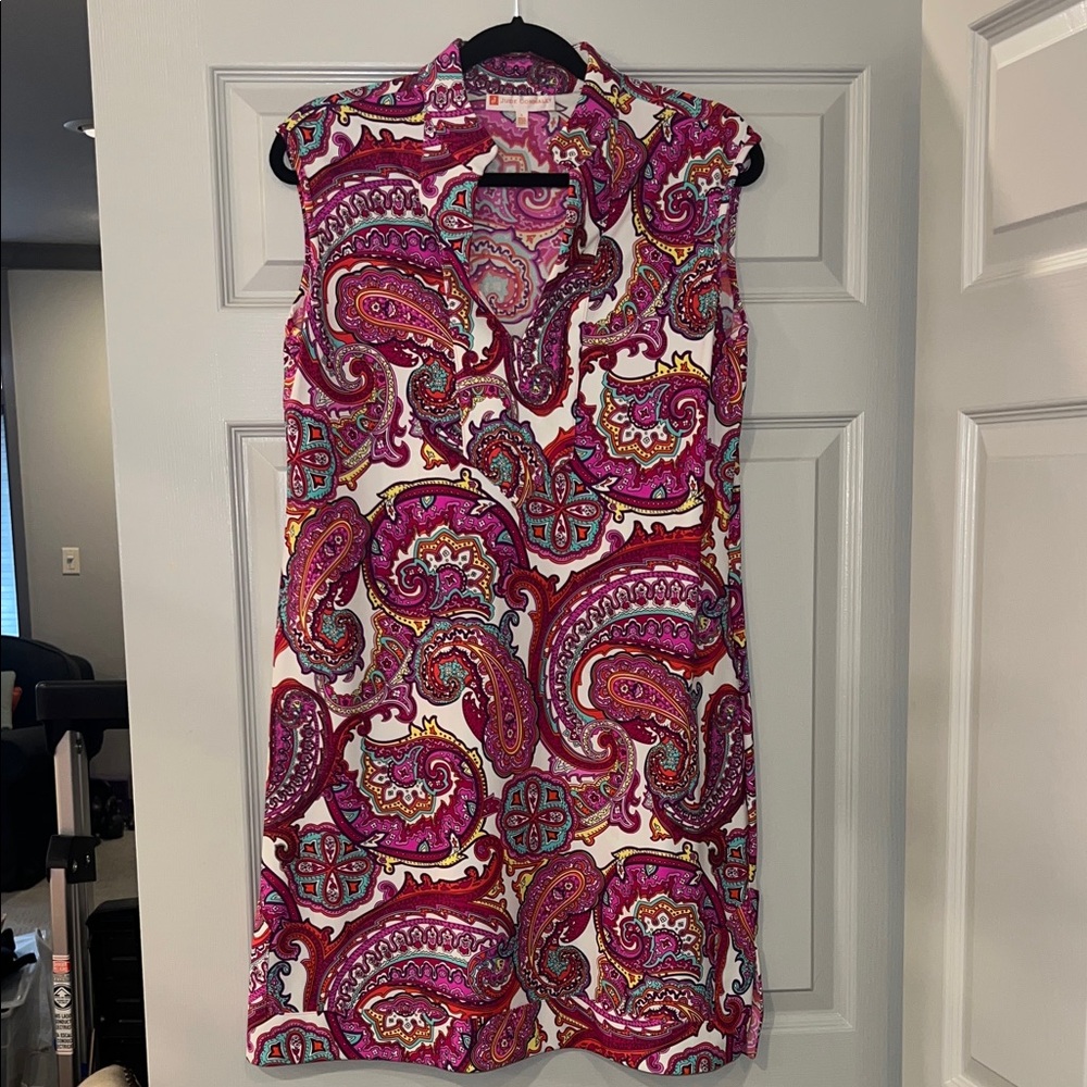 Jude Connally Pink and Purple Paisley Dress